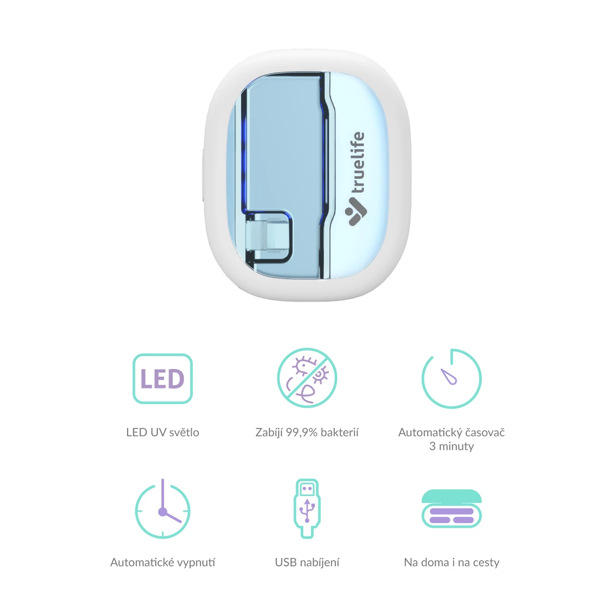Dantų šepetėlis TrueLife SonicBrush UV Sterilizer bílá aprašymas - Prekės nuotrauka Dantų šepetėlis TrueLife SonicBrush UV Sterilizer bílá aprašymas - Prekės nuotrauka