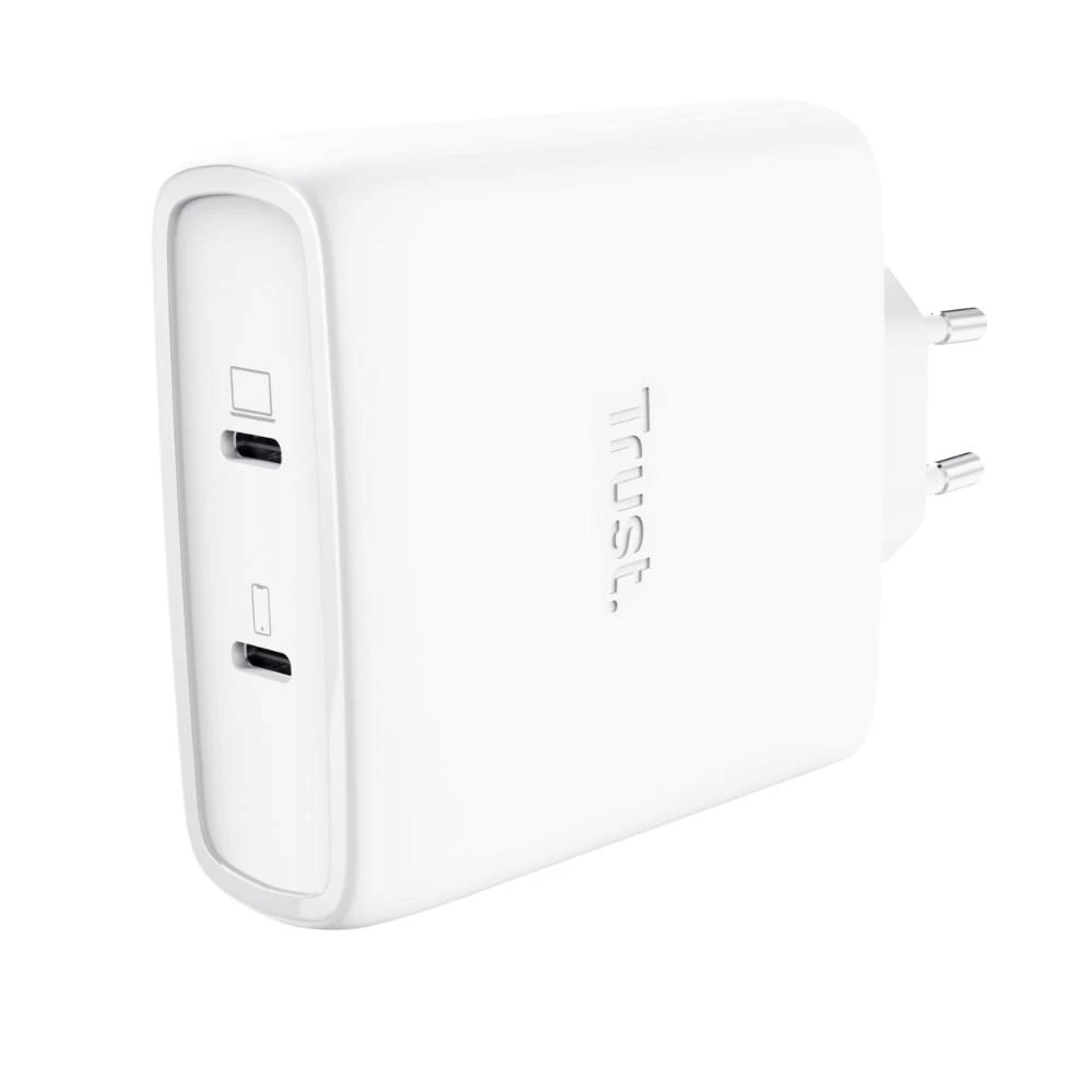 TRUST GaN Nabíječka MAXO 100W 2-Port, USB-C, bílá aprašymas - Prekės nuotrauka