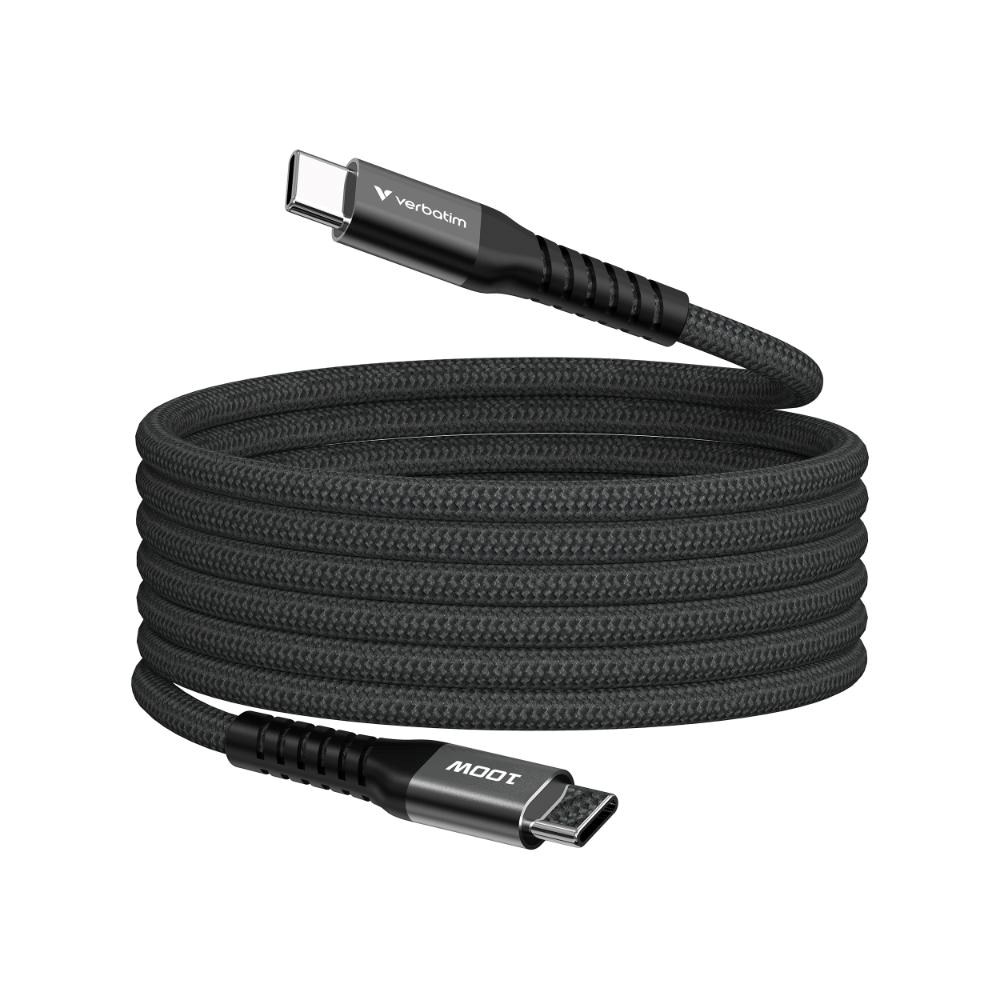 VERBATIM Kabelis USB-C Sync & Charge, 100W, Magnetický, 120cm, juoda aprašymas - Prekės nuotrauka