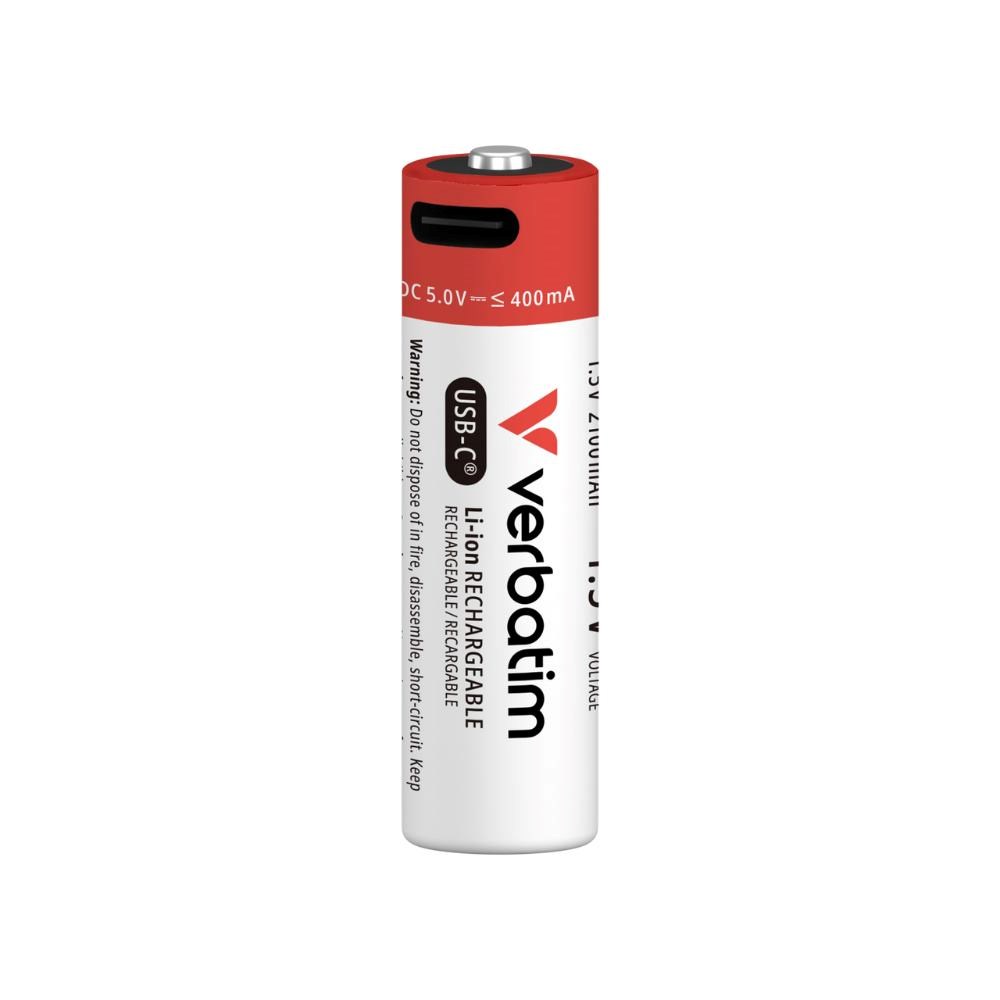 VERBATIM Nabíjecí baterie AA USB-C 4-Pack 2100 mAh aprašymas - Prekės nuotrauka