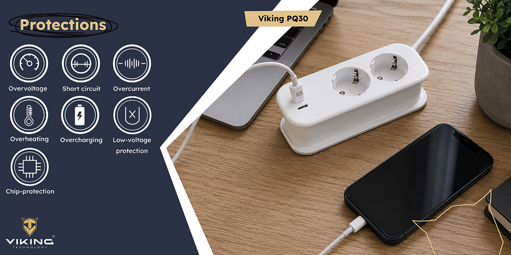 Viking Technology Viking PQ30 Kelioninis prailginimo lizdas aprašymas - Prekės nuotrauka