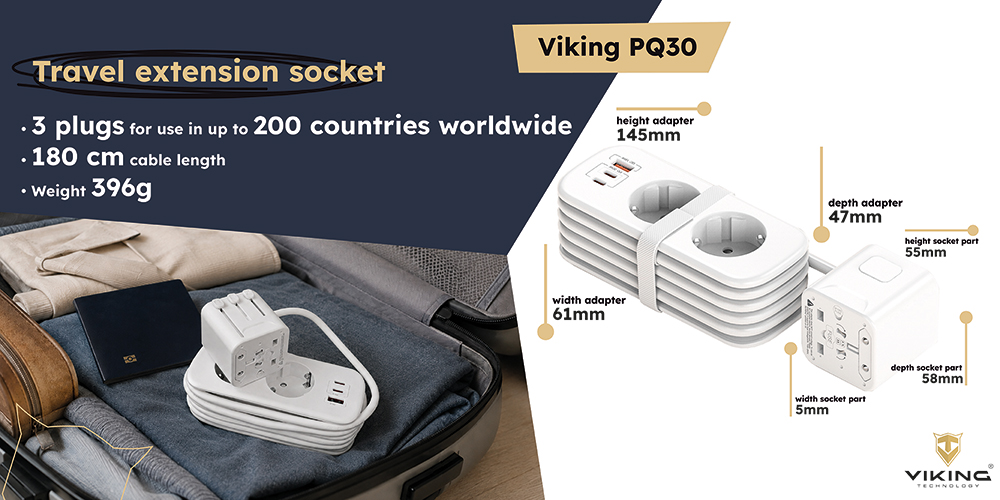Viking Technology Viking PQ30 Kelioninis prailginimo lizdas aprašymas - Prekės nuotrauka
