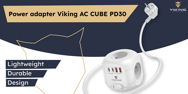 Viking síťový adaptér AC CUBE PD30 aprašymas - Prekės nuotrauka