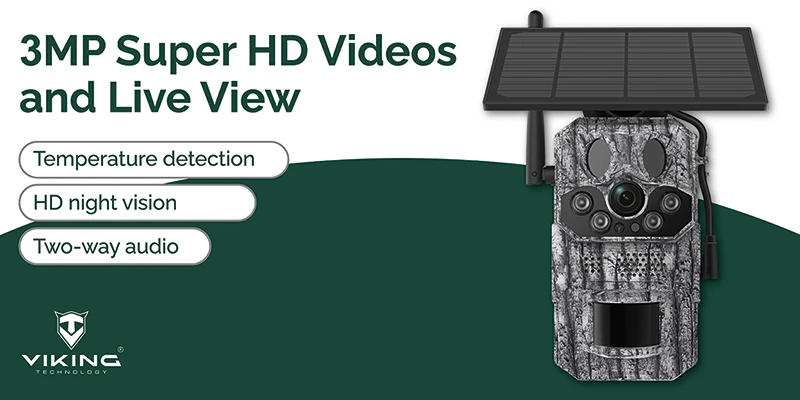 Viking Technology Viking saulės lauko HD kamera HDs05 4G aprašymas - Prekės nuotrauka