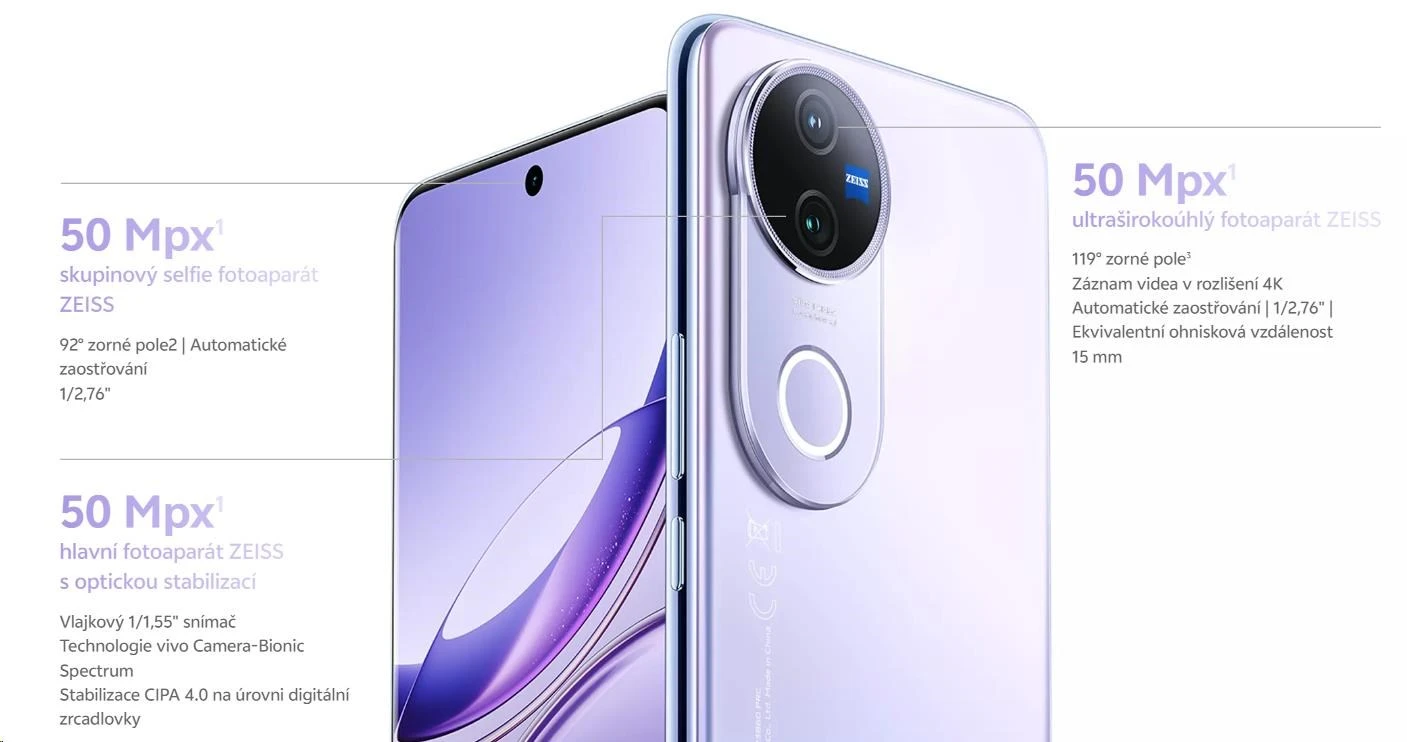 Išmanusis telefonas Vivo V50 5G 12GB/512GB, juodas aprašymas - Prekės nuotrauka