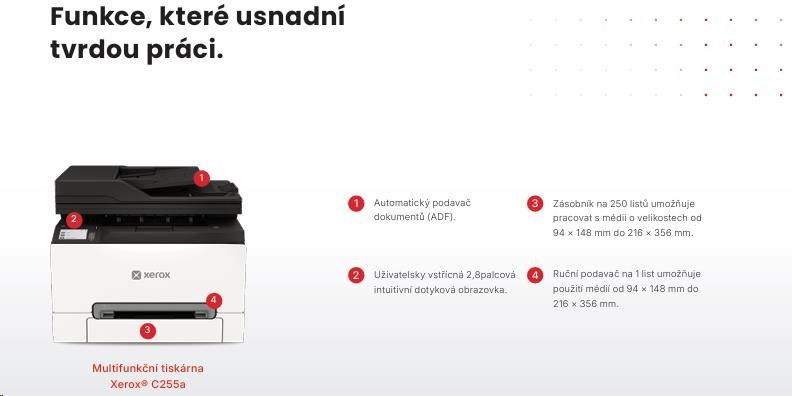 Daugiafunkcinis įrenginys Lexmark Xerox C255a MFP HV EMEA (100S14868) aprašymas - Prekės nuotrauka