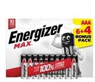 Energizer Max AAA baterijų pakuotė 6+4 vnt