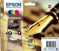 Epson 16XL Multipack Ink Cartridge, Juodas, žalsvai mėlyna, rausvai raudona, geltona