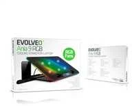 „Evolveo A101RGB“ aušinimo kilimėlis nešiojamojo kompiuterio aušinimo kilimėlis 2x ventiliatorius RGB