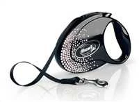 Flexi FLEXI Glam Splash Crystal pavadėlis, M TAPE 5 m, juoda