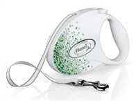 Flexi Smycz šuniui Glam Splash Leaf balta 5m