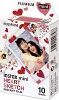 Fujifilm fotoplokštelės Instax Mini 1x10 Heart Sketch
