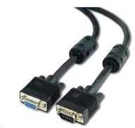 GEMBIRD CC-PPVGAX-10M-B Gembird Premium VGA-Ext. HD15m/HD15f dvigubai ekranuotas su 2 feritu, 10m, juodas
