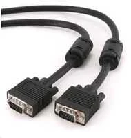 GEMBIRD CC-PPVGAX-10-B Gembird Premium VGA-Ext. HD15m/HD15f dvigubai ekranuotas su 2 feritu, 3m, juodas