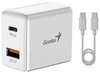 Genius Maitinimo šaltinis / tinklo adapteris 20W, 2 prievadų, USB-C, USB-A, PD-20ACP