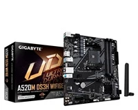 Pagrindinė plokštė „Gigabyte A520M DS3H WIFI6E“ | Procesoriaus šeima AMD | Procesoriaus lizdas AM4 | DDR4 | Palaikomos standžiojo disko sąsajos SATA, M.2 | SATA jungčių skaičius 4