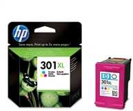 Hewlett Packard (HP) HP 301XL originali rašalo kasetė, trijų spalvų, didelės talpos, 330 puslapių, 1 vnt. pakuotė