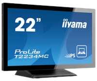 Monitorius „Iiyama PROLITE T2234MSC-B1S“ 22 colių „Full HD“ 10 taškų jutiklinis ekranas su IPS skydelio technologija, jutiklinio stiklo funkcija ir pirštų atspaudų apsaugančia danga