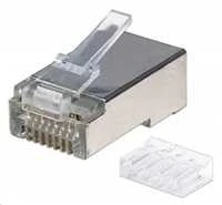 Intracom INTELLINET Cat6a RJ45 Moduliniai kištukai STP 3 šakų tvirtai vielai 90 kištukų indelyje skaidriai