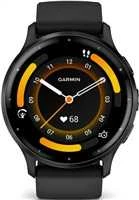 Išmanusis laikrodis Garmin Venu® 3, 45 mm, Skalūno spalvos nerūdijančiojo plieno apvadas, su juodu korpusu ir silikoniniu dirželiu