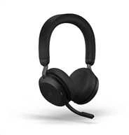 JABRA Evolve2 75 Ausinės on-ear Bluetooth belaidės aktyvus triukšmo slopinimas USB-C noise isolating juodas su charging stand MS Te