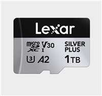 „Lexar“ didelio našumo „Sidabrinis Plus Micro SDXC 1 TB“ atminties kortelė + adapteris