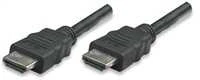StarTech Manhattan HDMI kabelis, 1,0 m, HDMI kištukas į HDMI kištukas, ekranuotas, Juodas, 308816