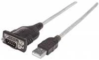 StarTech Manhattan 205153 kabelių sąsaja / invertavimo adapteris USB A Serial/COM/RS232/DB9 Juoda, Permatomas