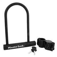 Master Lock Masterlock Plieninė "U" formos dviračio spyna su 2 raktais (juoda)