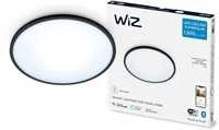 WiZ SuperSlim lubinis šviestuvas, apvalus, juodas, 16 W, derinamas baltas, Wi-Fi