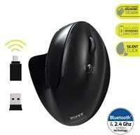 PORT DESIGNS | Rechargeable Ergonomic Pelė | 900706-BT | Optinė | Wireless | 2.4 GHz Wireless via USB Dongle | Juodas | 3 year(s)