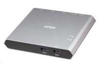 Aten | US3310-AT 2 prievadų USB-C doko jungiklis su maitinimo perdavimu