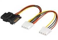 PremiumCord SATA 15 kontaktų – Molex x3, 0,16 m, daugiaspalvis (kfsa-9)