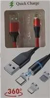 „PremiumCord“ magnetinis „micro USB“ ir USB-C įkrovimo ir duomenų perdavimo laidas, 1 m, mėlynas