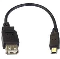 Assmann Electronic ASSMANN USB 2.0 adapterio kabelis OTG tipo mini B - A M/F 0.2m USB 2.0 atitinka bl