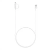 EP-DG930DWE Samsung Combo microUSB duomenų kabelis with USB-C Reduction 1.5m baltos spalvos (Bulk)