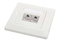Solarix lizdas 2 x CAT5e STP RJ45 įleidžiamas baltas