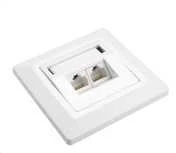 Solarix lizdas 2 x CAT5e UTP RJ45 įleidžiamas baltas SX9-2-5E-UTP-WH