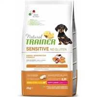 Natural Trainer DOG SENSITIVE be gliuteno PUPPY&amp;JUNIOR MINI su lašiša 2kg (6)