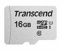 Atminties kortelė su adapteriu Transcend microSDHC USD300S 16GB CL10 UHS-I U3 iki 95MB/S