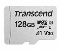 Atminties kortelė su adapteru Transcend microSDXC USD300S 128GB CL10 UHS-I U3 iki 95MB/S