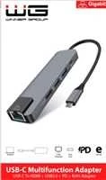 Winner Group WG - HUB Type-C 4 v1, HDMI + RJ45 + USB3.0, hliníkový
