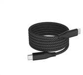 Winner Group WG - Datový kabelis Type-C to Type-C / 1m / 3A / 60W / Magnetický samonavíjecí / nylon braided / juodas