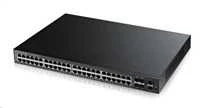 Šakotuvas ZYXEL GS1920-48HPV2, 50 prievadų išmanusis valdomas POE komutatorius, 48 gigabitų vario POE ir 4 gigabitų dviejų asmenų, hibridinis režimas, autonominis arba „Nebulaflex“ debesis, 375 vatų POE (5 metų garantija)