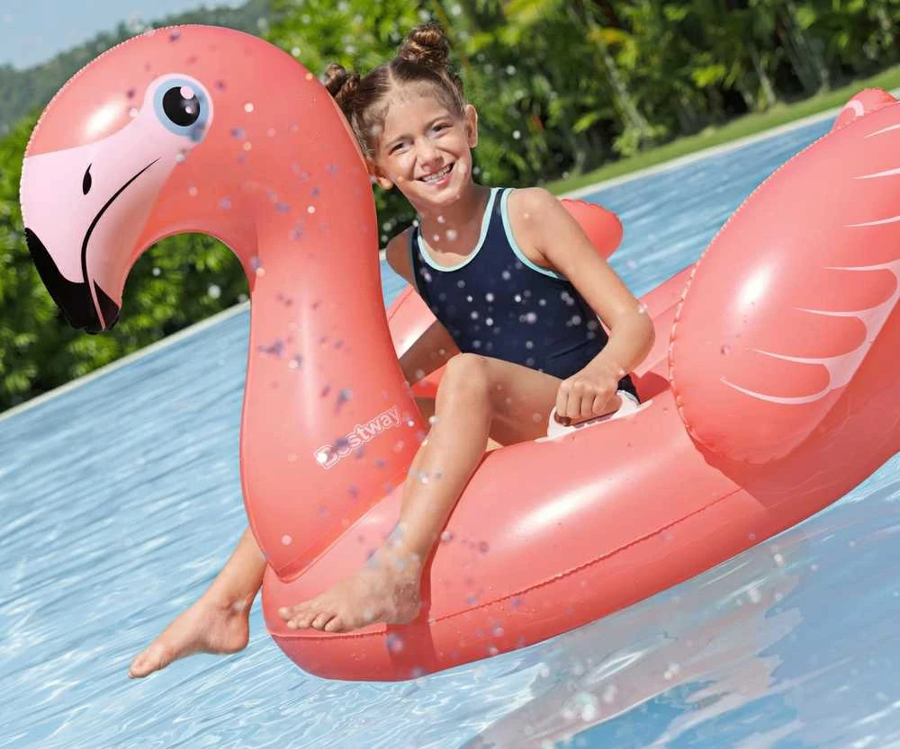 Pripučiamas plaustas Bestway Flamingo, 41525, 138 cm x 107cm