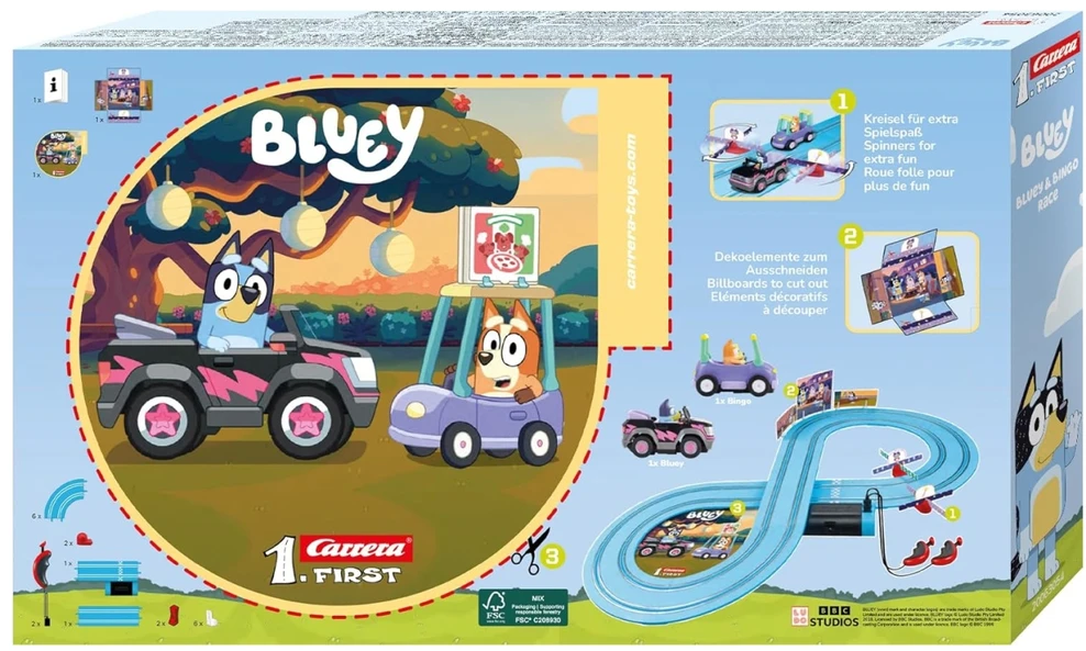 Carrera Žaislinis lenktynių trasa Bluey ir Bingo 2,4 m