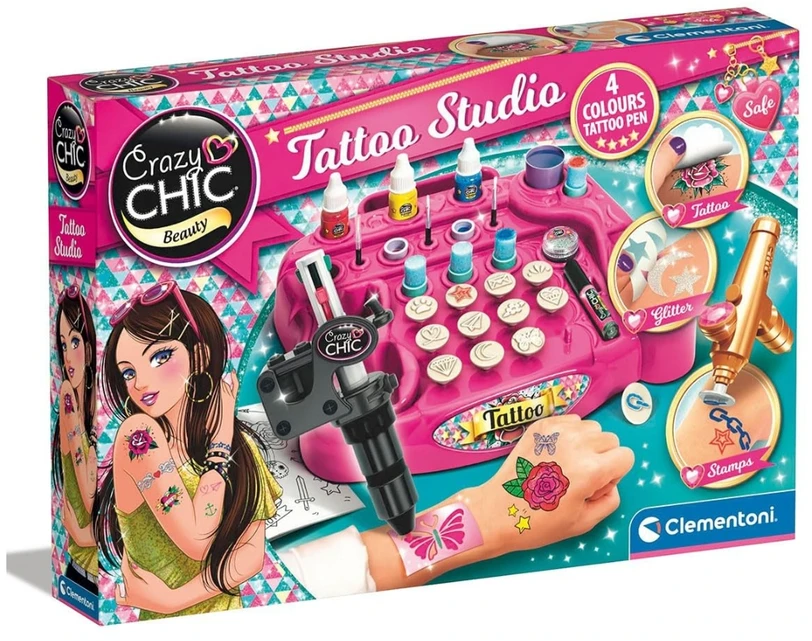 Clementoni rinkinys – Crazy Chic tatuiruočių studija
