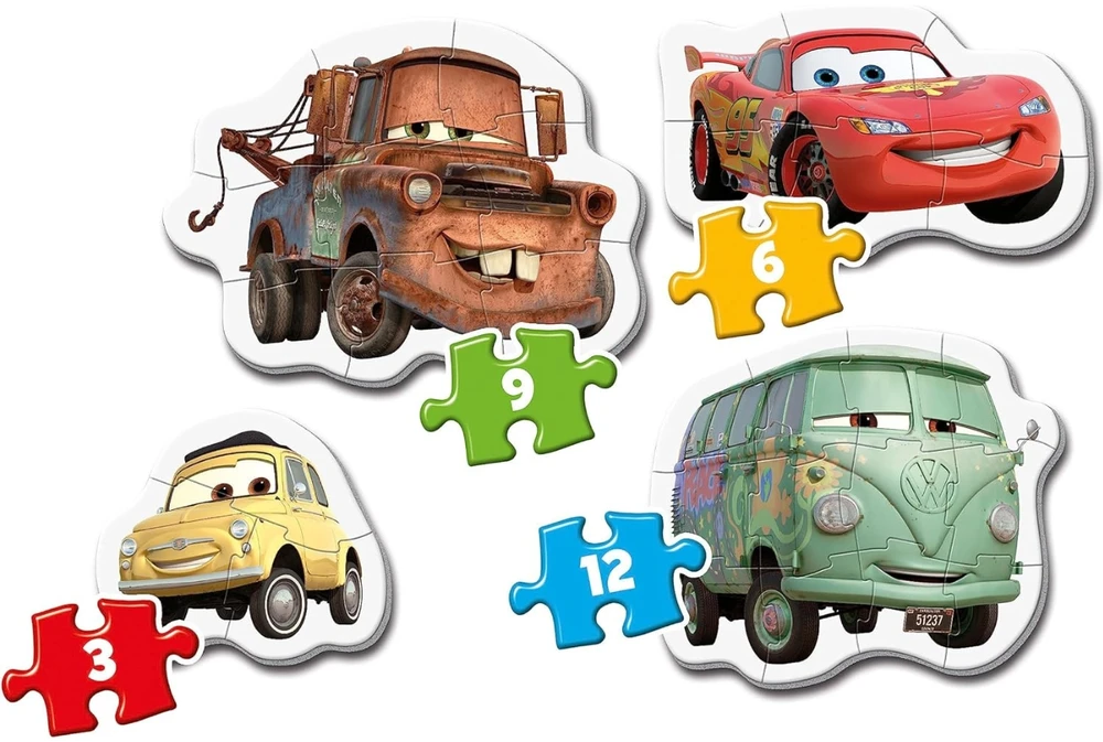 Dėlionė Clementoni Supercolor dėlionių rinkinys "Cars" 3-6-9-12 pcs