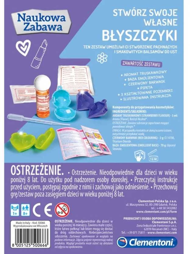 Clementoni: Moksliniai linksmybės - lūpų blizgiai