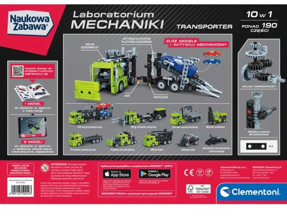 Clementoni Mechanikos laboratorija Transporteris